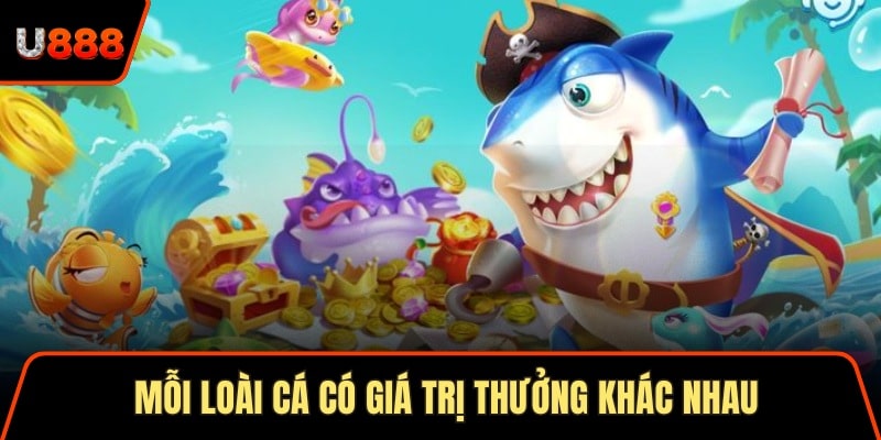 Mỗi loài cá có giá trị thưởng khác nhau